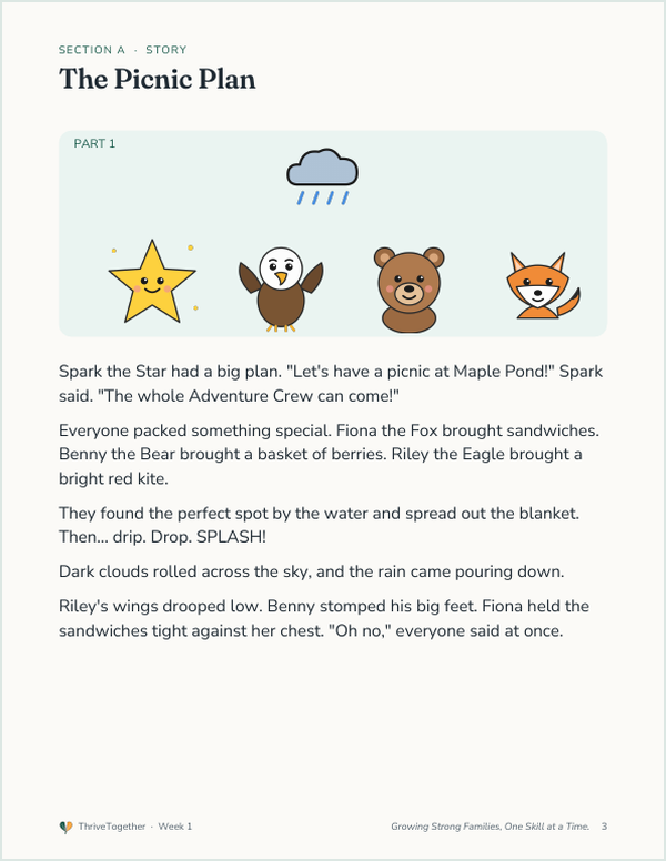 Sample workbook story page